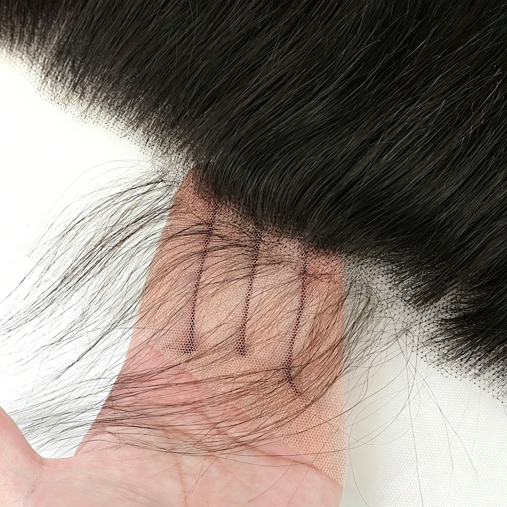 10A Human Hair Straight Natural Color Transparent 13x4 Lace Front Closure